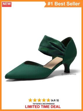 Kitten Heels Pointed Toe Pumps Ankle Strap Wedding Shoes